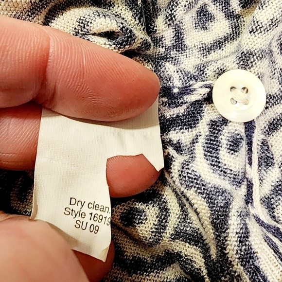 J. Crew Black White Patterned Women's Cardigan Women's Small S Linen Silk EUC - Picture 7 of 7